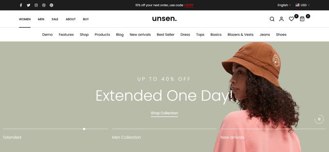 Unsen Beste Shopify Themes [2025]