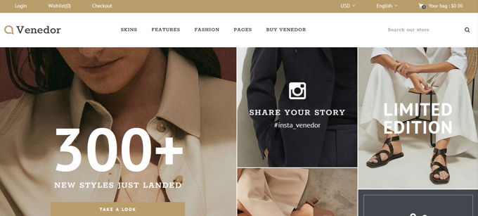 Venedor Beste Shopify Themes [2025]