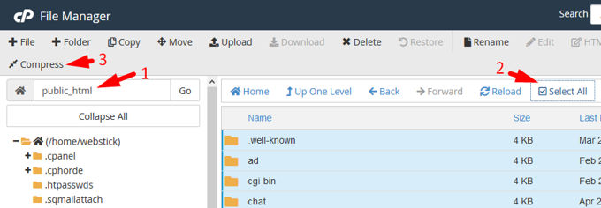 Comprimeer bestanden met Cpanel Comprimeer bestanden met Cpanel