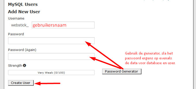 Database user Databasegebruiker
