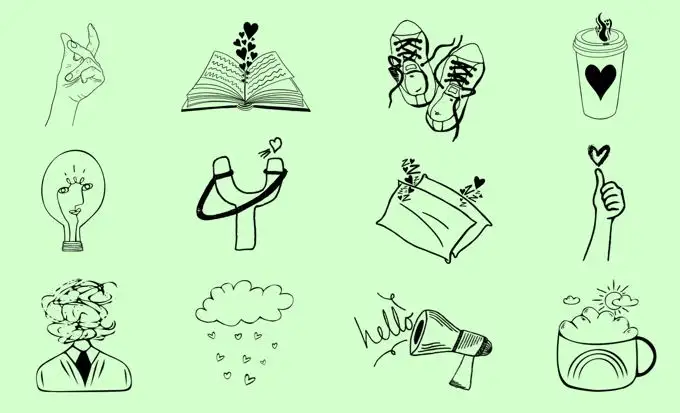 Grafisch design trends Illustraties met de hand getekend Grafisch design trends Illustraties met de hand getekend