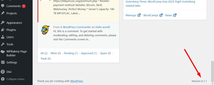Hoe WordPress-versie controleren Bottom right corner Hoe WordPress-versie controleren Bottom right corner