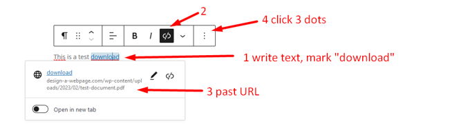 WordPress link naar PDF Gutenberg Paragraph WordPress link naar PDF Gutenberg Paragraph