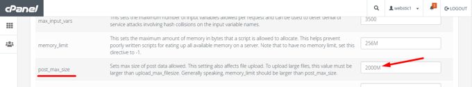 WordPress Max Upload Grootte Cpanel MultiPHP INI Editor edit size WordPress Max Upload Grootte Cpanel MultiPHP INI Editor edit size