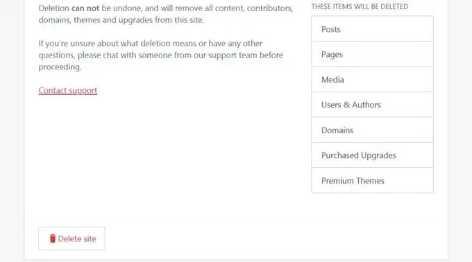 Een WordPress.com-site verwijderen Een WordPress.com-site verwijderen