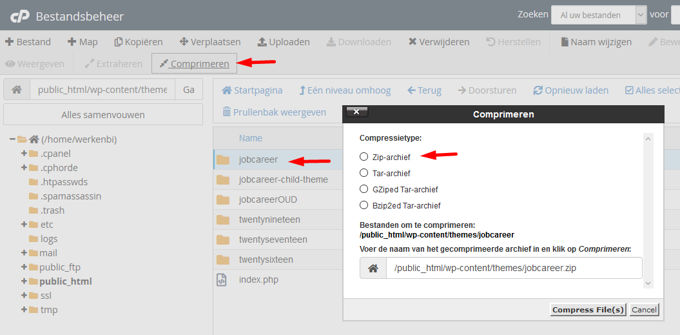 map comprimeren Wordpress map comprimeren
