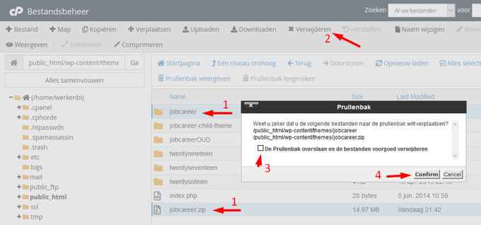 Wordpress theme verwijderen Wordpress theme verwijderen